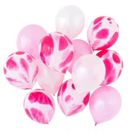 Букет воздушных шаров с гелием Розовый мрамор