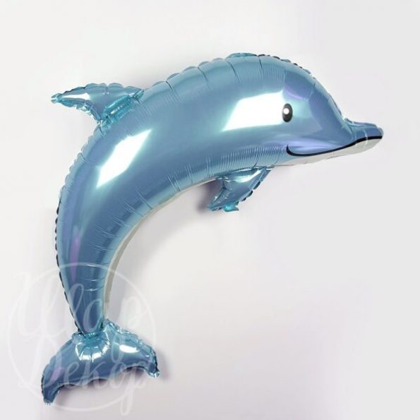 Шар воздушный с гелием Дельфин голубой
