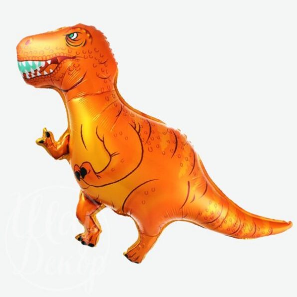 Шар воздушный с гелием Динозавр оранжевый