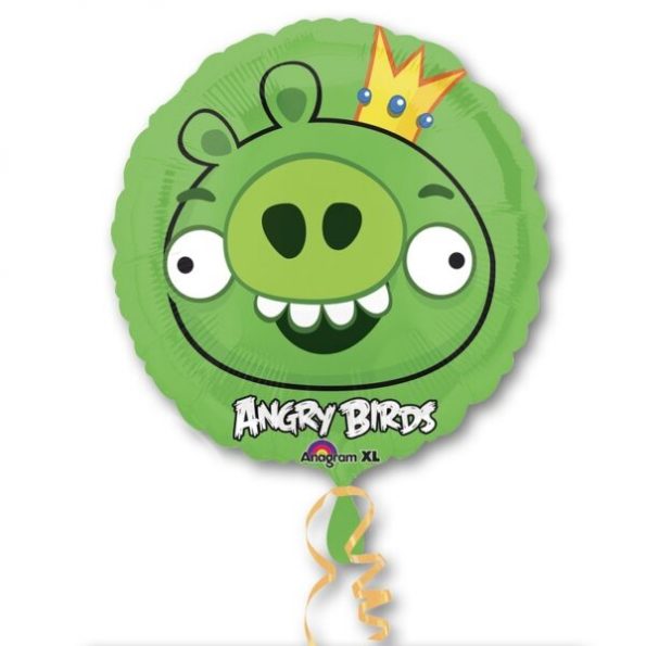 Шар воздушный с гелием круг Angry Birds Король свиней