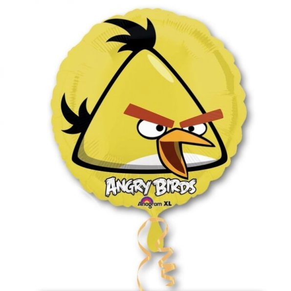 Шар воздушный с гелием круг Angry Birds Желтая