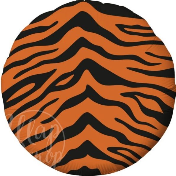 Шар воздушный с гелием круг с рисунком тигр
