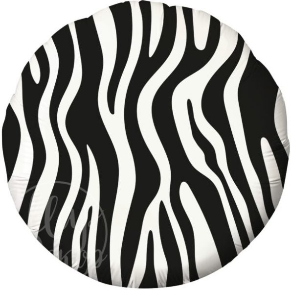 Шар воздушный с гелием круг с рисунком зебра