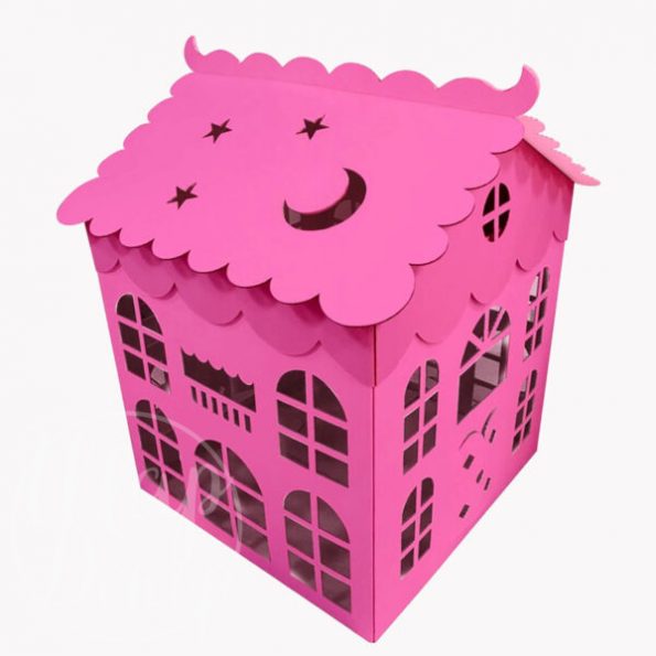 Коробка для шаров Домик розовый 70 см