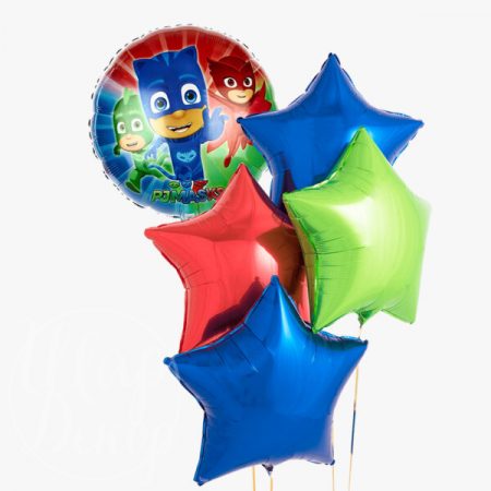 Букет воздушных шаров Герои в масках со звездами
