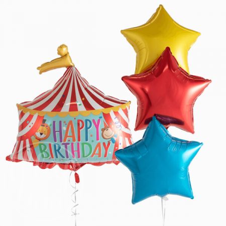 Букет воздушных шаров с гелием Цирк и звезды