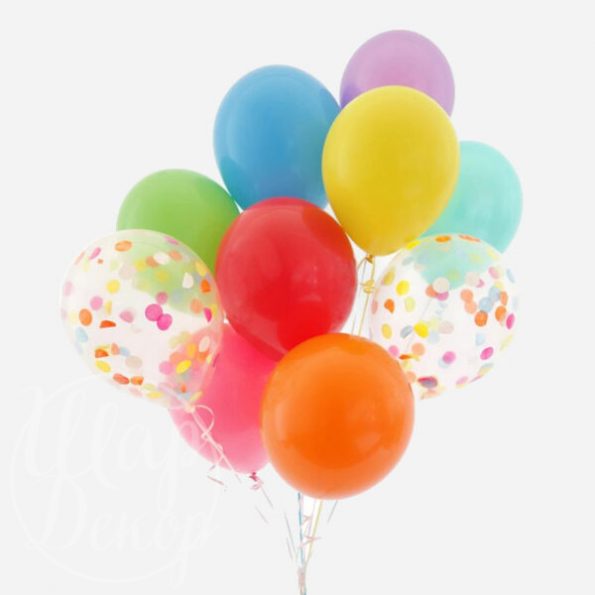 Букет воздушных шаров с гелием Радуга
