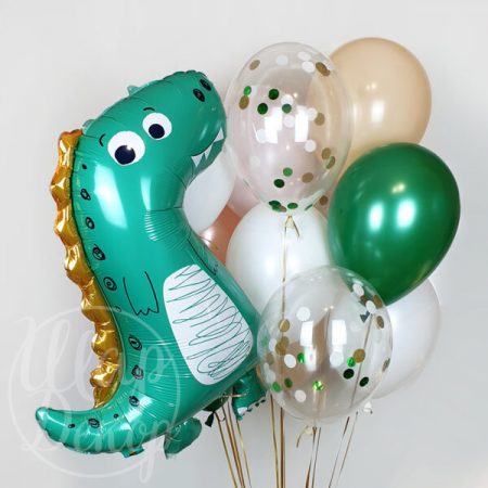 Букет из воздушных шаров с гелием Динозаврик