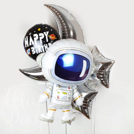 Букет шаров с гелием Космонавт и полумесяц