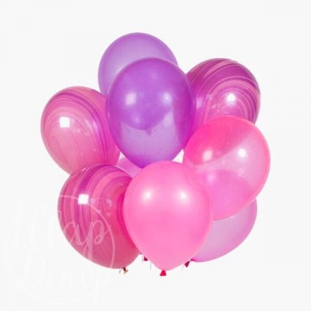 Букет из воздушных шаров с гелием Лиловый и розовый
