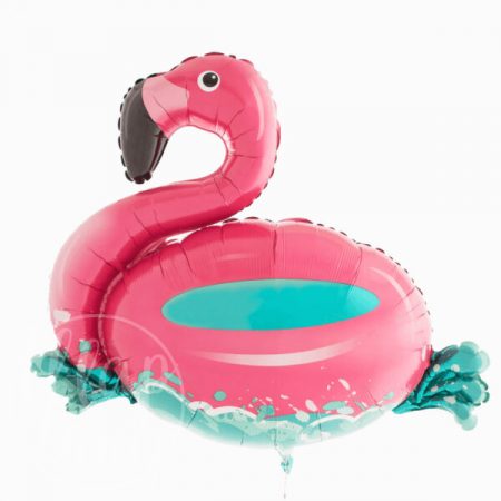 Шар воздушный с гелием Фламинго на воде