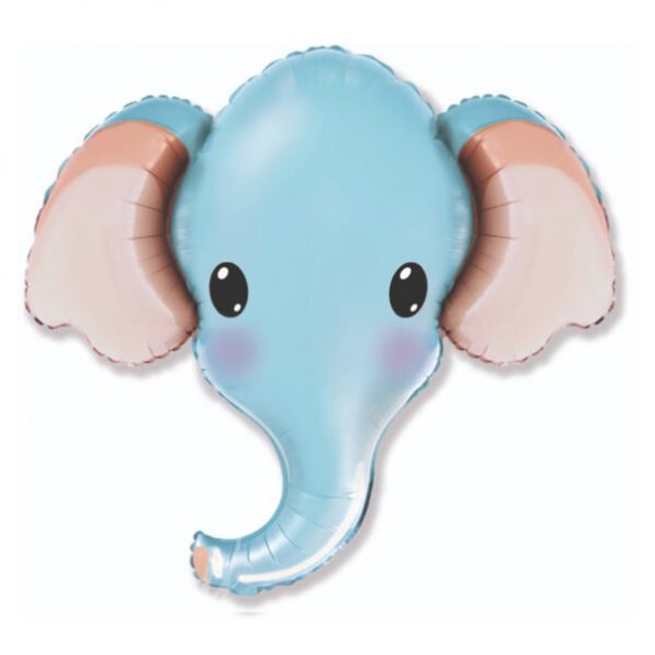 Шар воздушный с гелием Слон голубой голова