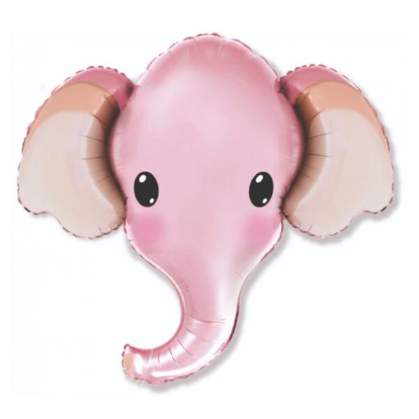 Шар воздушный с гелием Слон розовый голова