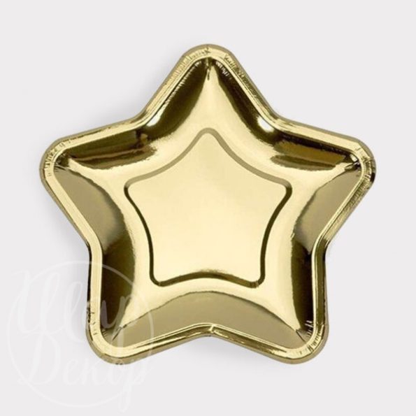 Тарелки бумажные Звезда золото 6 шт