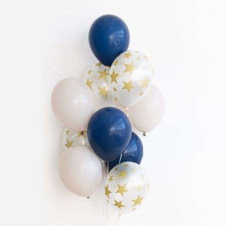 Букет из шаров с гелием Синий и звездочки