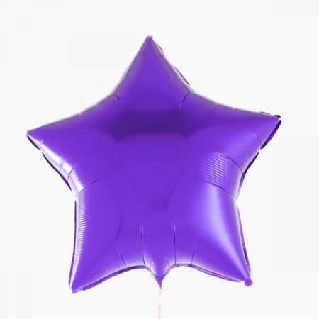 Шар воздушный с гелием звезда фиолетовый