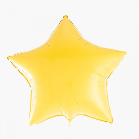 Шар воздушный с гелием звезда желтый