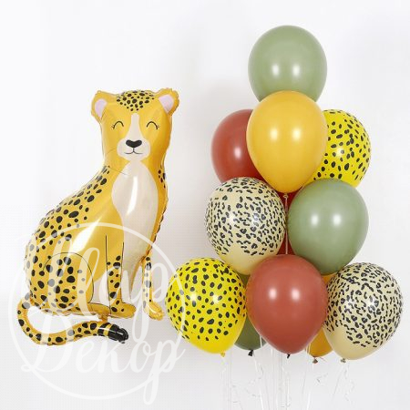 Букет шаров с гелием Леопард