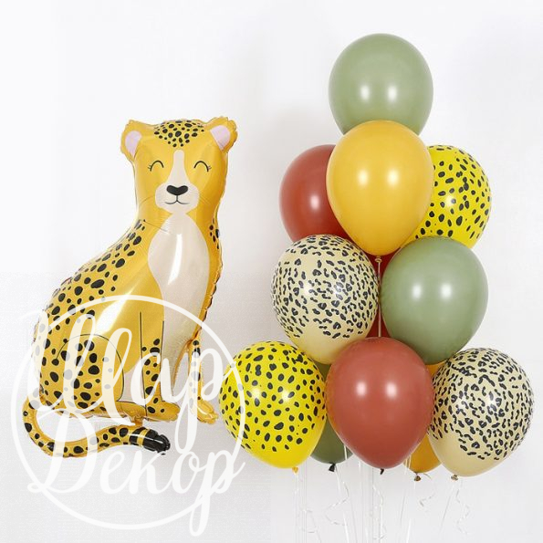 Букет шаров с гелием Леопард
