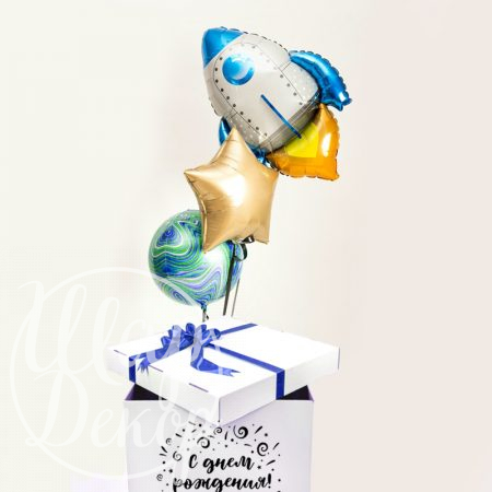 Коробка с воздушными шарами Ракета