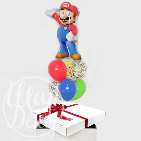 Коробка с воздушными шарами Марио