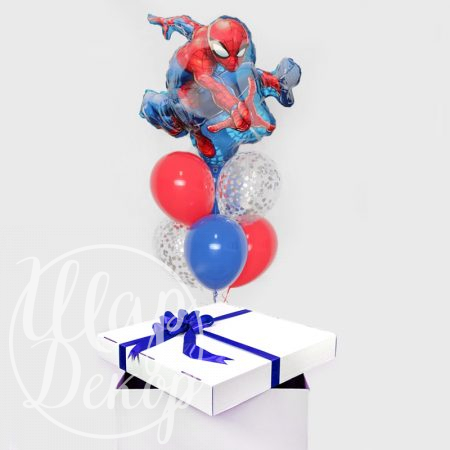 Коробка с воздушными шарами Человек паук